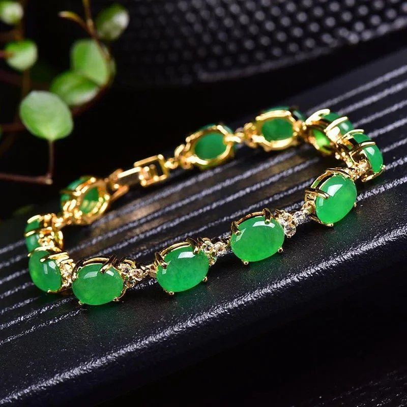 Jewelry Making Parts - الطبيعية الخضراء اليشم العقيق الحب الخرز