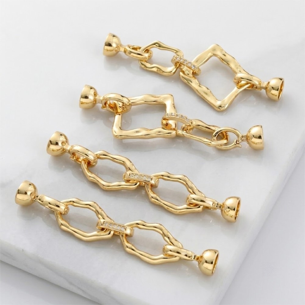 Jewelry Making Gold - قطعة واحدة من مشبك بيضاوي غير