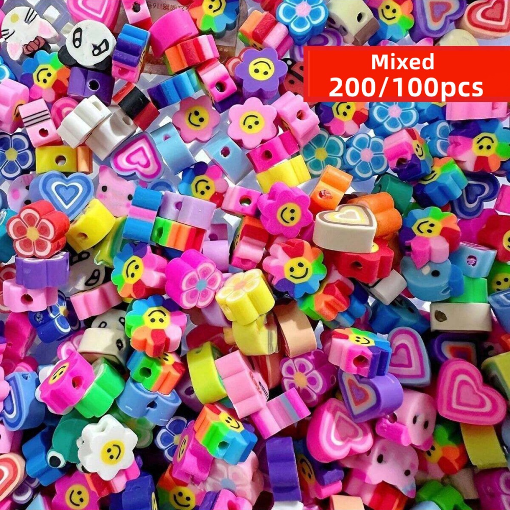 Jewelry Making In Clay - 200/100 قطعة من الخرز الطيني الدائري