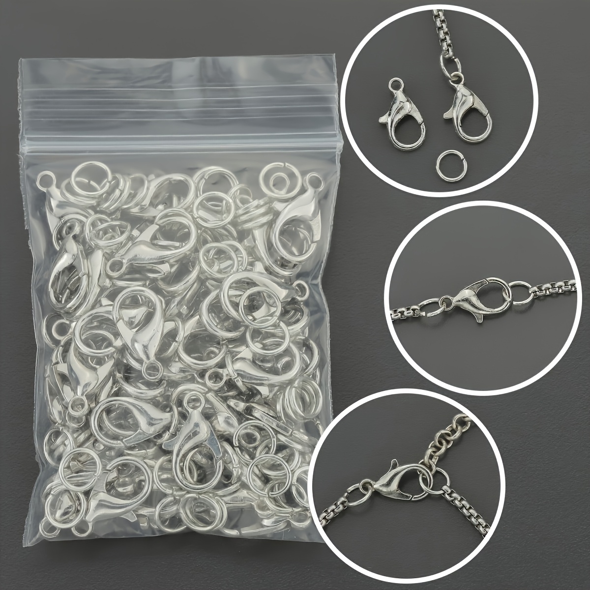 1/2/300 قطعة مشابك جراد البحر  - مراجعة Jewelry Making Hoops وسعره