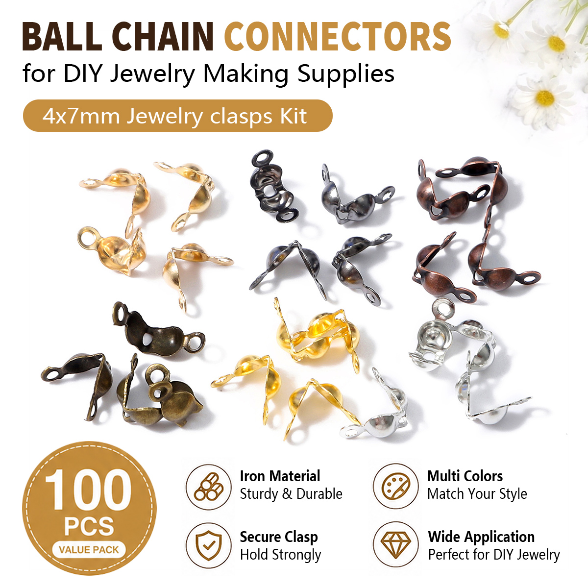 100 قطعة، مقاس 4 × 7 مم، أغطية - مراجعة Jewelry Making Knots For Clasps وسعره
