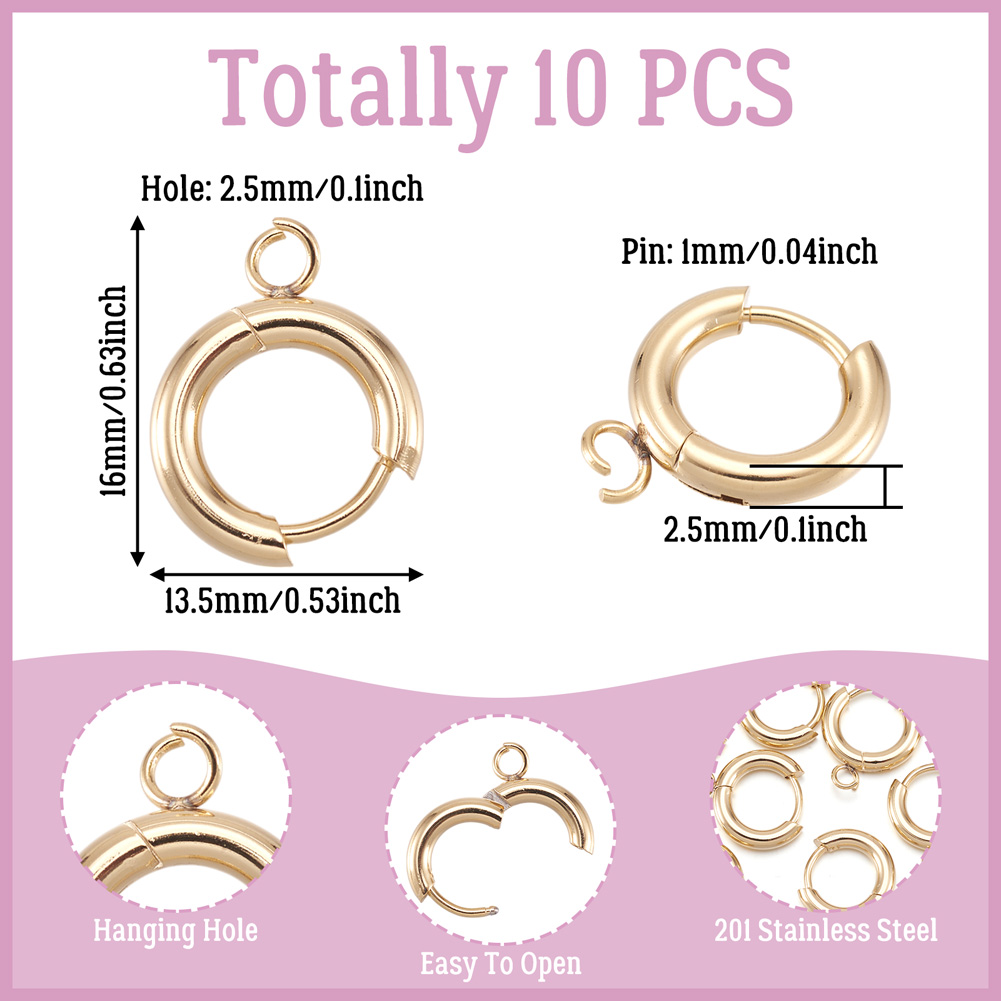 10 قطع من خطافات الأقراط الدائ - مراجعة Jewelry Making Hoops وسعره