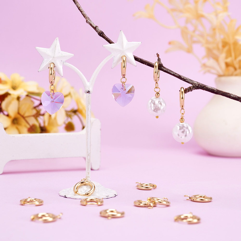 10 قطع من خطافات الأقراط الدائ - مراجعة Jewelry Making Hoops وسعره