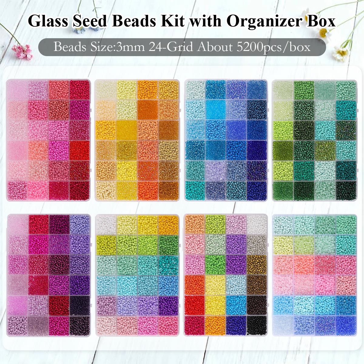 طقم 5200 خرزة زجاجية صغيرة 3 م - مراجعة Jewelry Making Organizer Box وسعره