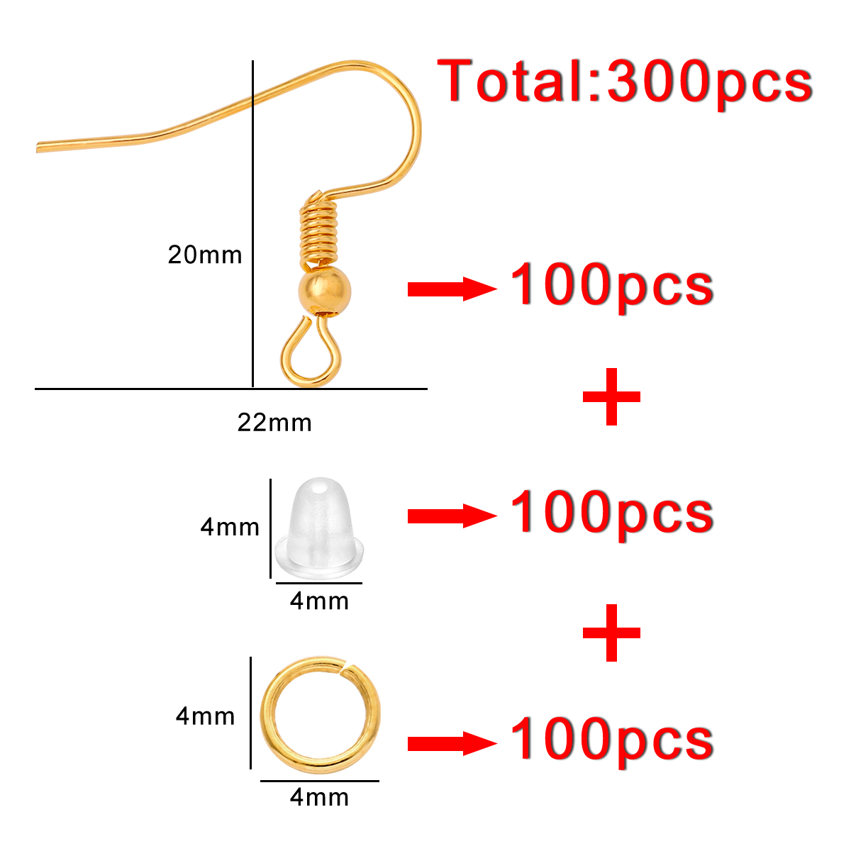 100-300 قطعة/الوحدة هيبوالرجين - مراجعة Jump Ring Assorted وسعره