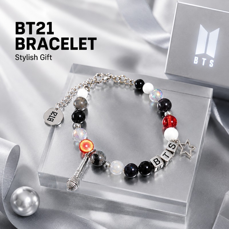 سوار خرز أسود وأحمر من BT21، إ - مراجعة Jewelry Making Parts وسعره
